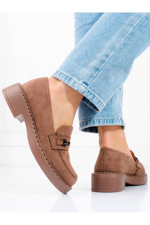 Sieviešu mokasīni Potocki ar platformu brūnas krāsas