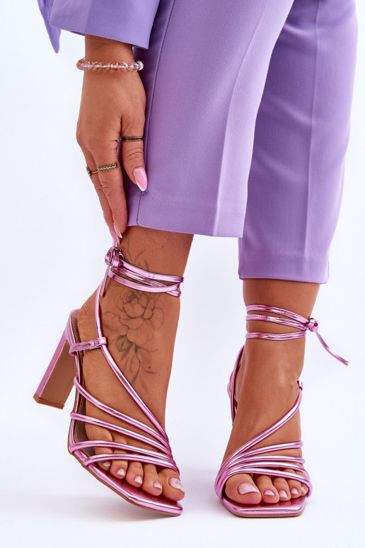 Stilīgasrnas šņorējamas basenes ar papēdi Rozā krāsas Tessoro