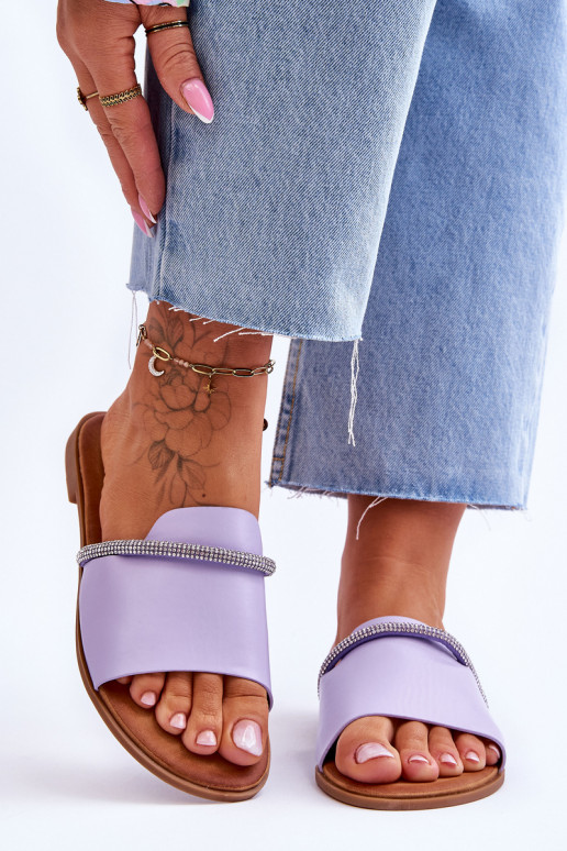 Eleganta stila Čības ar platiem papēžiem violetās krāsas Termen