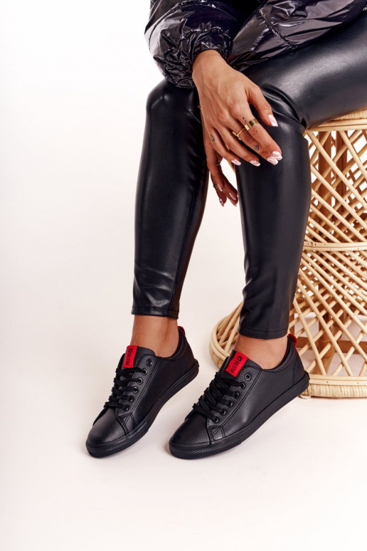 Stilīgi sporta apavi no dabīgas ādas  BIG STAR DD274687 melnas krāsas