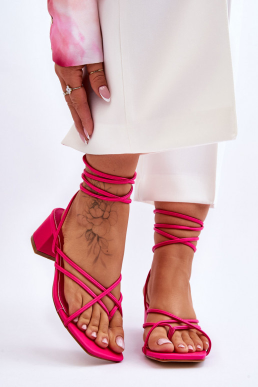 šņorējami sandales modernas iešļūcenes ar papēdi Rozā krāsas Secret Love