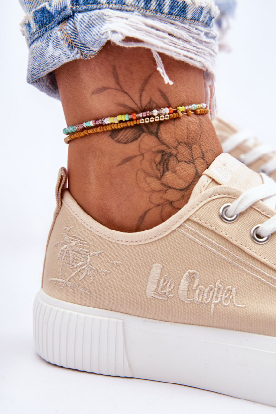 Ērtas brīvā laika kurpes ar platformu Lee Cooper LCW-23-31-1808L smilšu krāsas