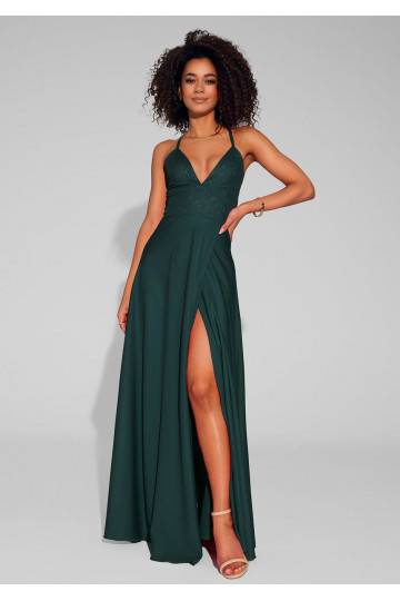 Selena - zaļa maxi kleita 2