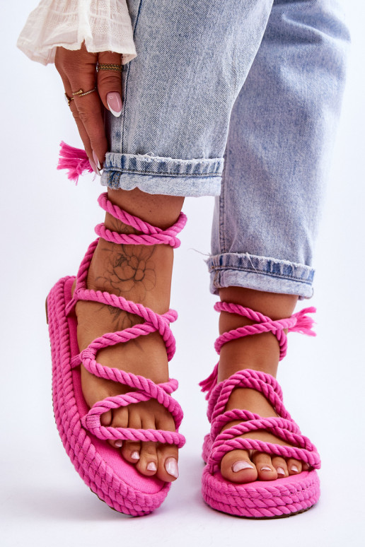 šņorējami sandales ar platformu Rozā krāsas Can't Wait