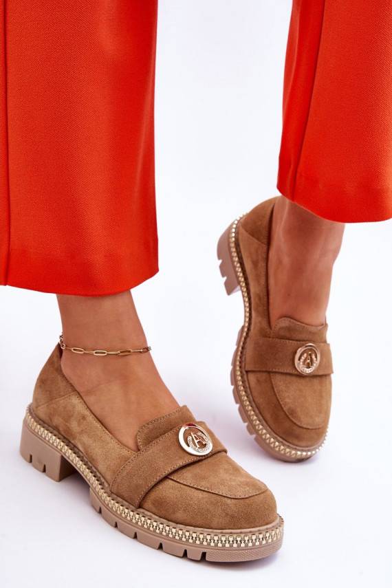 Eleganta stila zamšādas Mokasīni smilšu krāsas Laverne