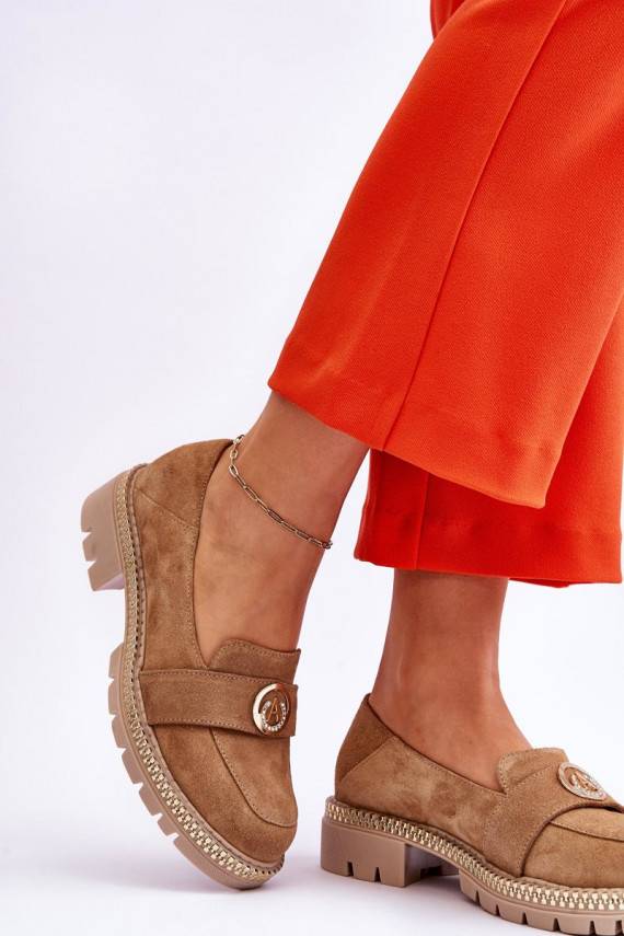 Eleganta stila zamšādas Mokasīni smilšu krāsas Laverne