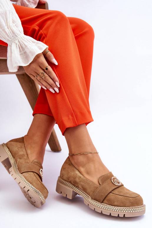 Eleganta stila zamšādas Mokasīni smilšu krāsas Laverne