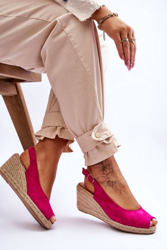 Zamšādas platformas basenes rozā krāsas Elsie