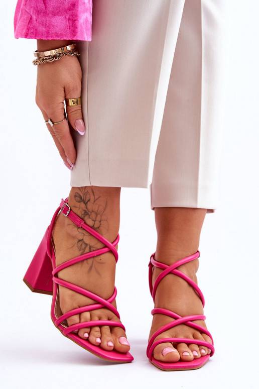 Klasiska modeļa sandales ar papēdi rozā krāsas Lucetta
