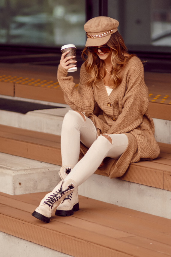 Sieviešu džemperis kapučīno krāsas 321970