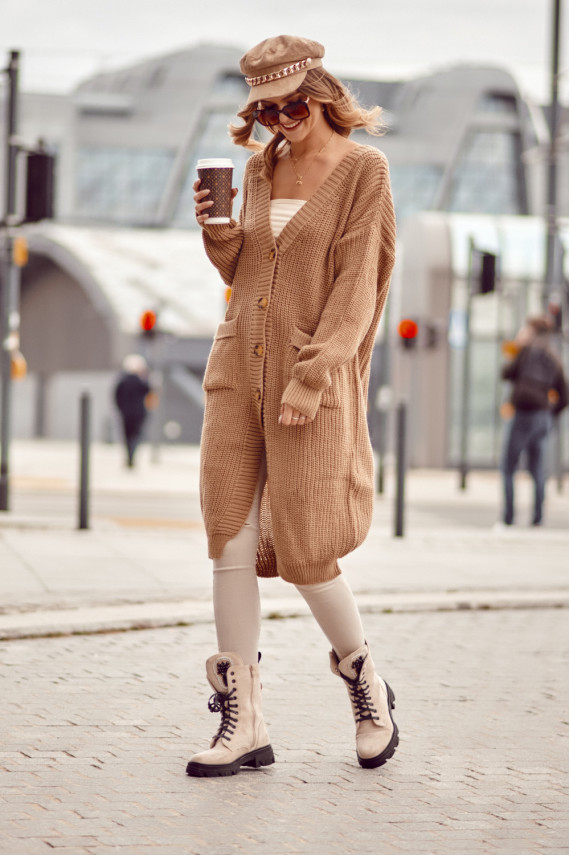 Sieviešu džemperis kapučīno krāsas 321970