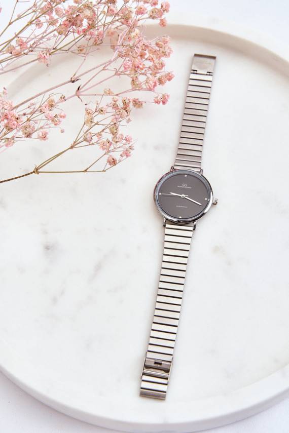 Wodoodporny Sieviešu pulkstenis  Giorgio&Dario Srebrno-melnas krāsas