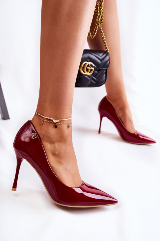 Klasiska modeļa Laque augstpapēžu kurpes sarkanas krāsas Lerisa