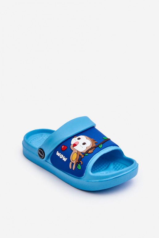  Bērnu čības sandales Z Motywem  Zilas krāsas Rico