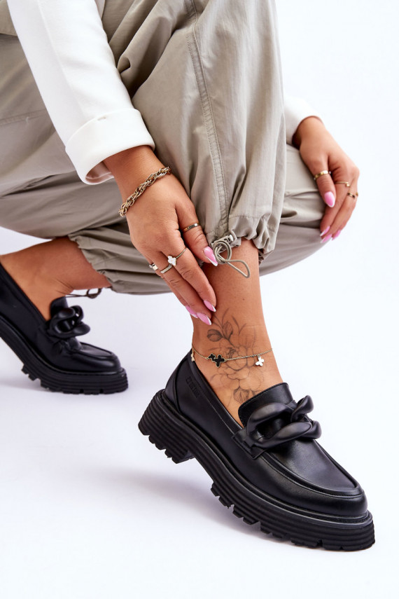   Mokasīni apavi Big Star LL274580 melnas krāsas