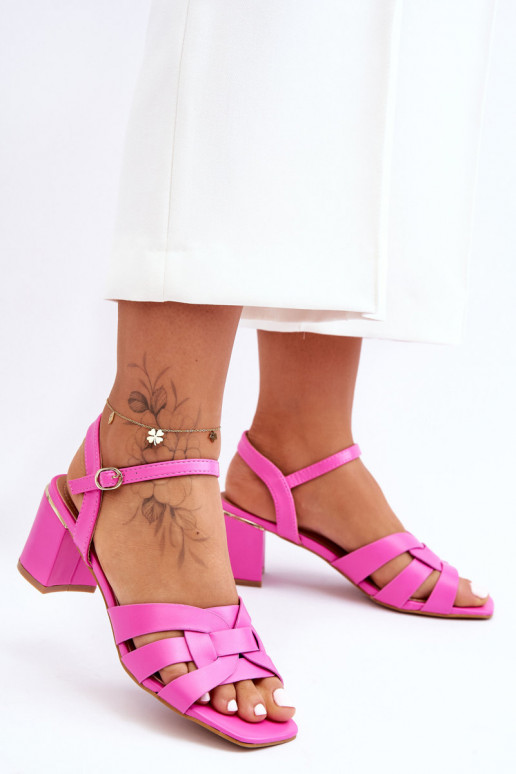 Klasiska modeļa sandales ar papēdi Rozā krāsas Misty