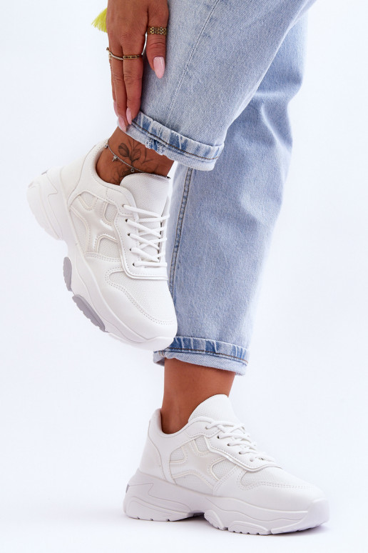   Sneakers modeļa apavi šņorējami baltas krāsas Cortes