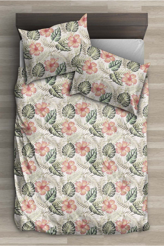 Komplekts pościeli Tropcial Pink Flowers