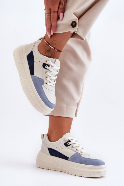  sporta apavi ar platformu Baltas-Zilas krāsas Gemma