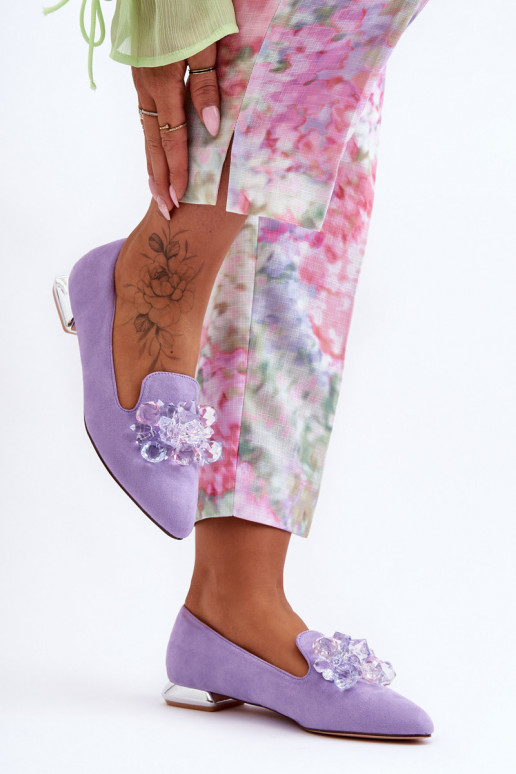  Mokasīni  ar platiem papēžiem Violeta krāsa Sloane