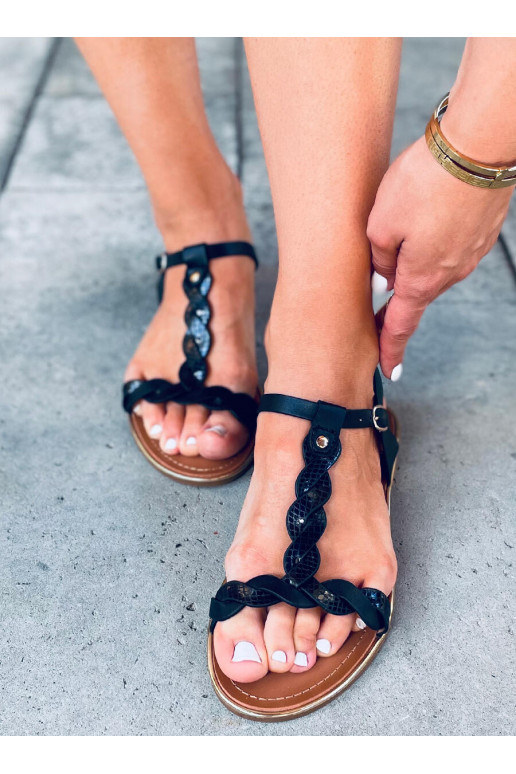 Sieviešu sandales/zābaki ar iesildīšanos BASMA BLACK