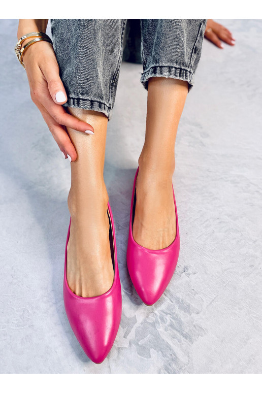 Balerīnas kurpes ar ādas iekšzoli TRENTO rozā krāsas
