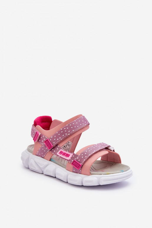 Bērnu sandales ar lipīgām aizdarēm Big Star LL374202 Rozā krāsas