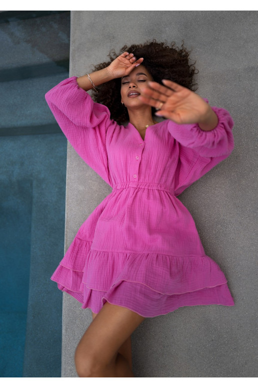 Milla - rozā kleita ar platām piedurknēm Milla - rozā kleita ar platām piedurknēm