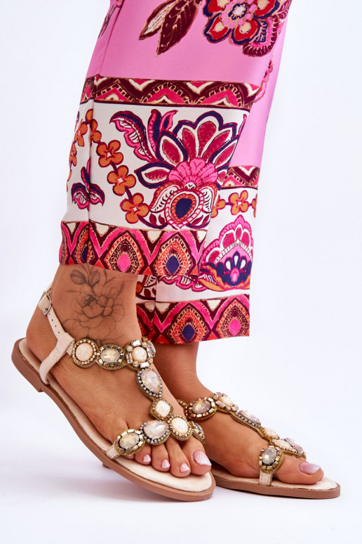 zamšādas līdzenas zoles basenes  smilšu krāsas Dallas