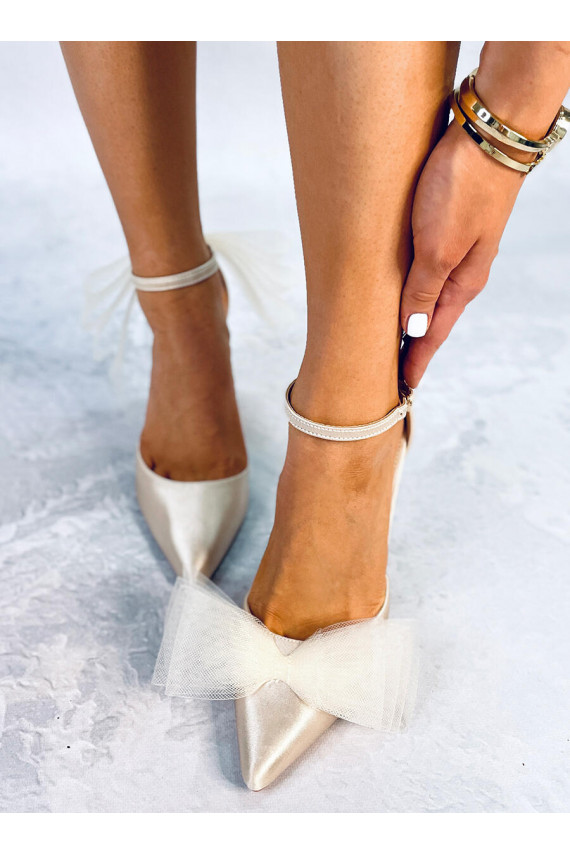 augstpapēžu kurpes ar tilla lenti SHEENA BEIGE