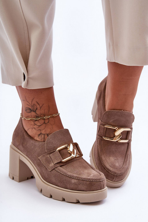 Eleganta stila apavi ar papēdi  smilšu krāsas Harmell