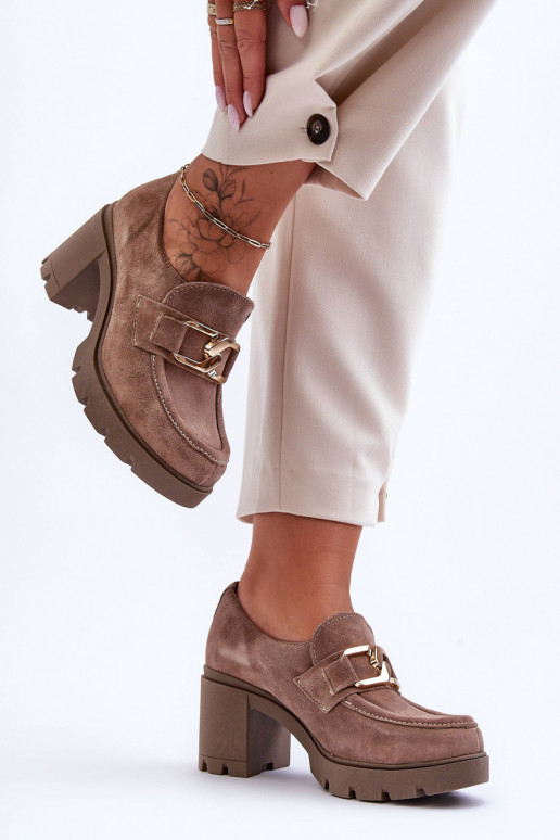 Eleganta stila apavi ar papēdi  smilšu krāsas Harmell