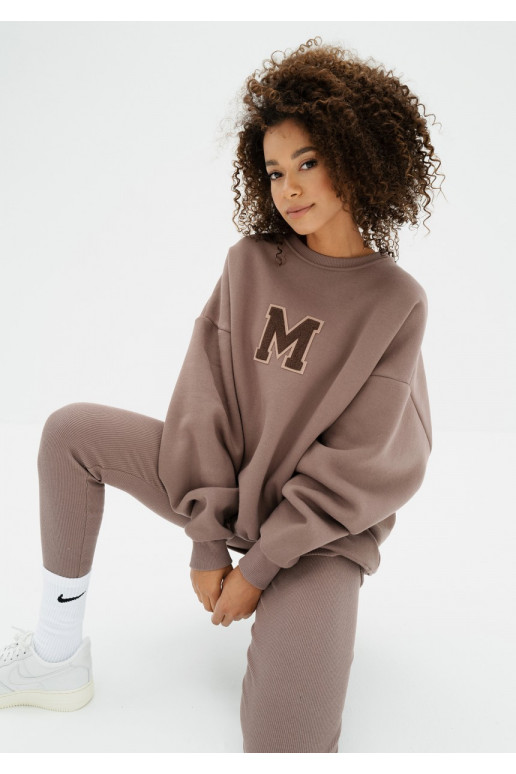 Vibe - Brūna krāsa oversize džemperis