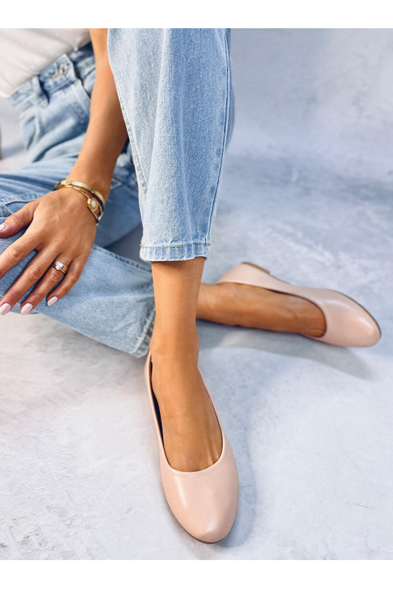 Balerīnas kurpes ar ādas iekšzoli TOVA BEIGE
