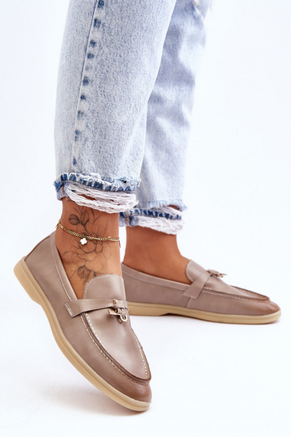 Klasiska modeļa sieviešu mokasīni Pelēkas krāsas Cortez