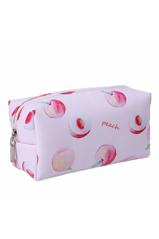 Folding oblong cosmetic bag peach KS77