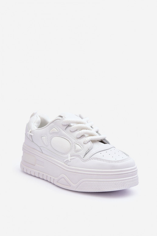 Sneakers modeļa apavi   ar platformu baltas krāsas Finos