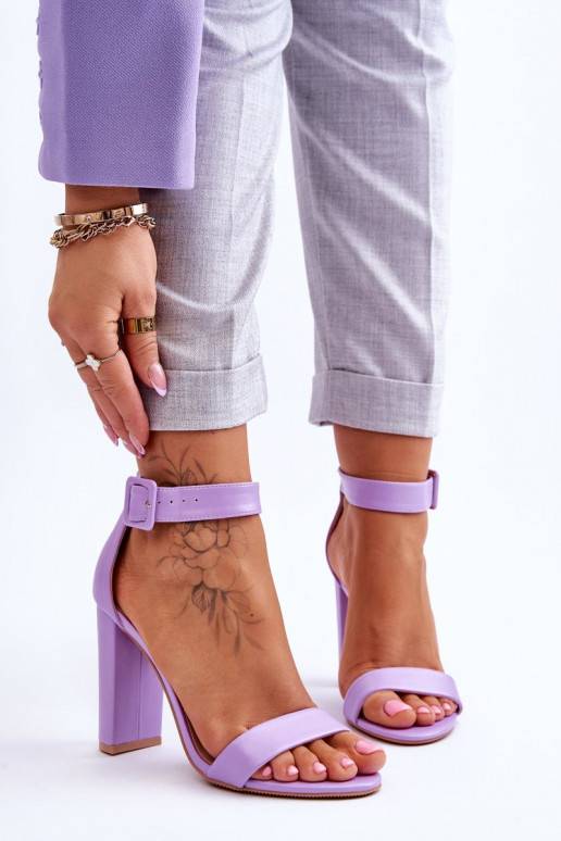 sandales ar papēdi violetās krāsas Georgina