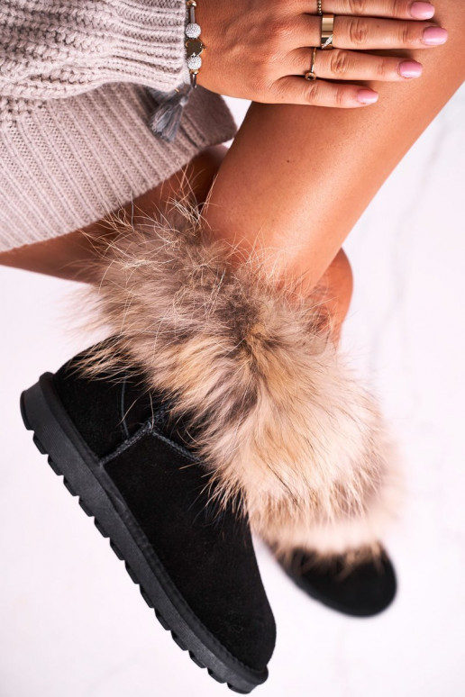     sniega apavi ar kažokādu melnas krāsas Alexa