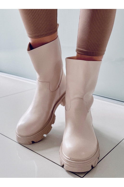 Stilīgi sieviešu zābaki JOWITA BEIGE Stilīgi sieviešu zābaki JOWITA BEIGE