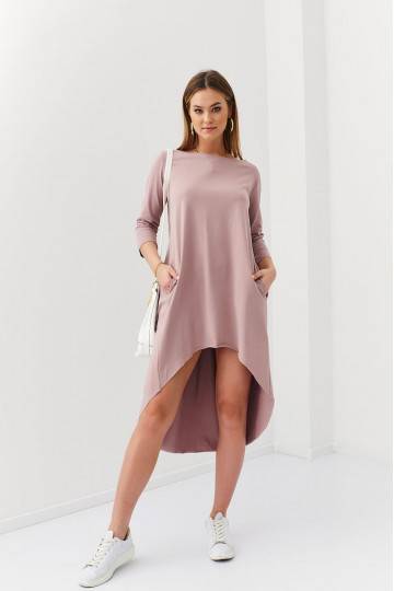 Asimetriska kleita oversize kapučīno krāsas FK613