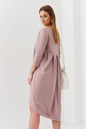 Asimetriska kleita oversize kapučīno krāsas FK613 2