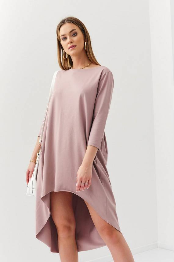 Asimetriska kleita oversize kapučīno krāsas