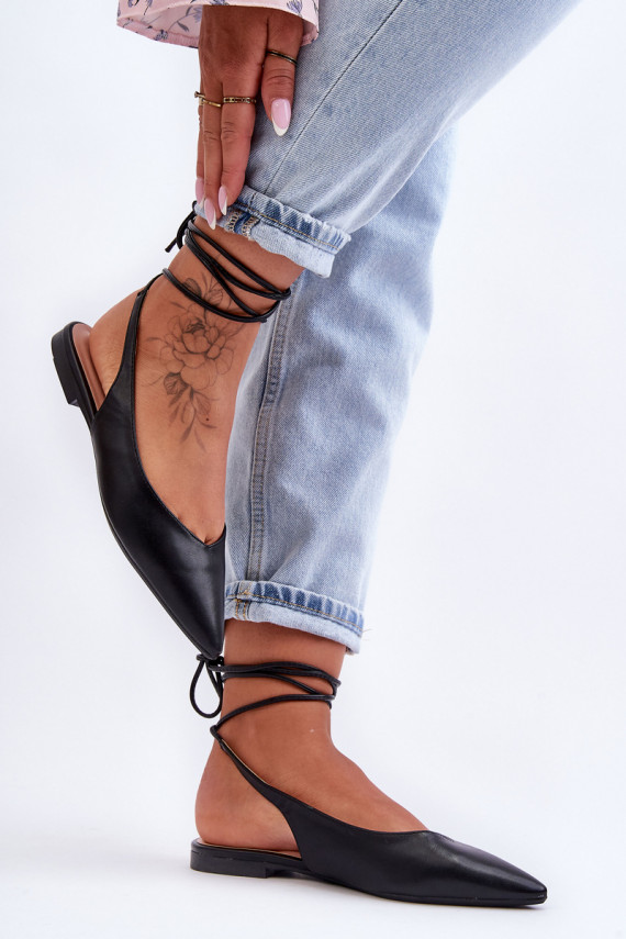   balerīnas ar bantītēm melnas krāsas Lilly Ann