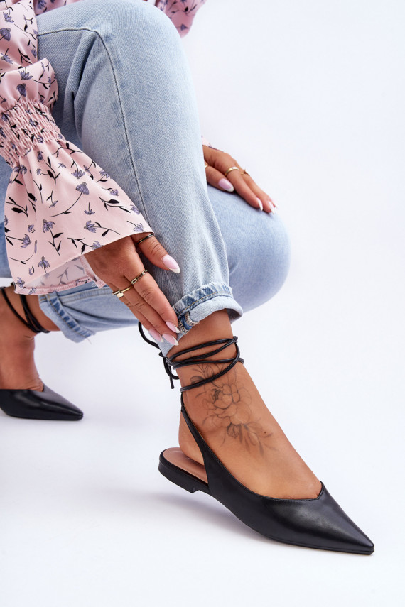   balerīnas ar bantītēm melnas krāsas Lilly Ann