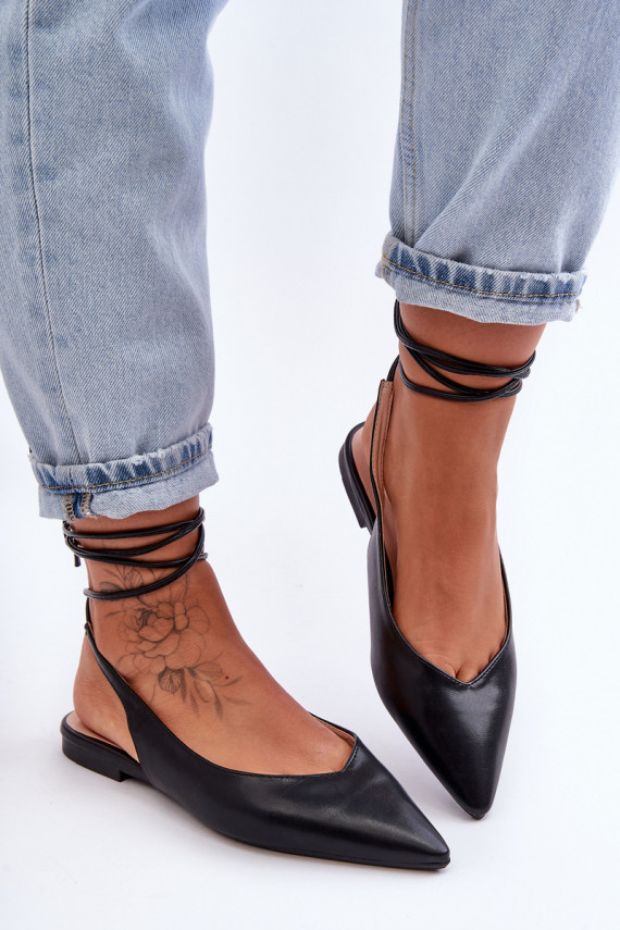   balerīnas ar bantītēm melnas krāsas Lilly Ann