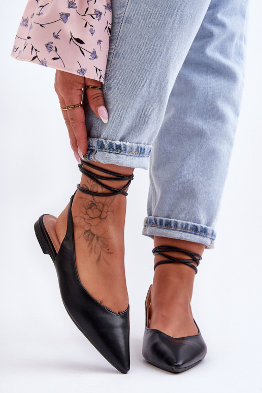   balerīnas ar bantītēm melnas krāsas Lilly Ann