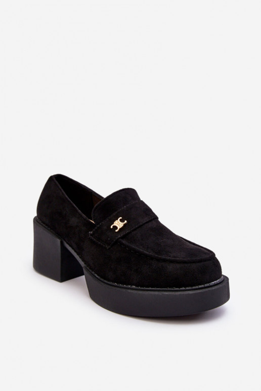 zamšādas apavi ar papēdi   melnas krāsas Afnira