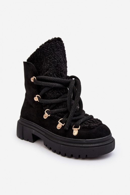 apavi sniega apavi   ar stilīgām detaļām melnas krāsas Shala