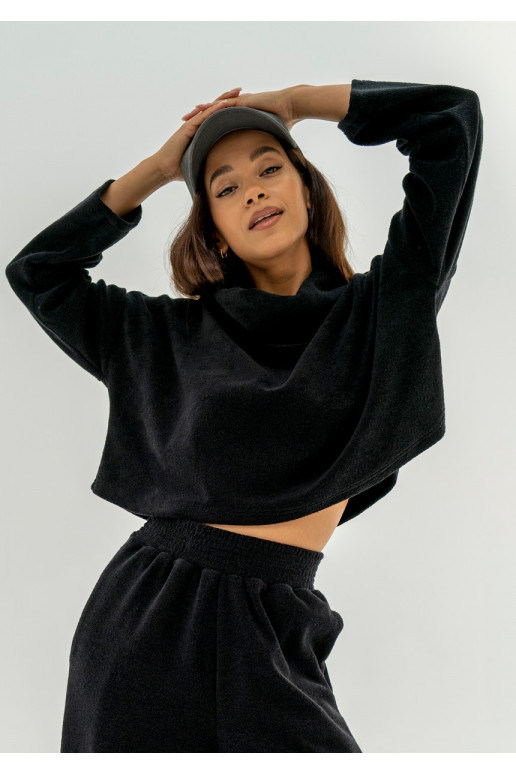 Mayze - oversize džemperis melnā krāsā